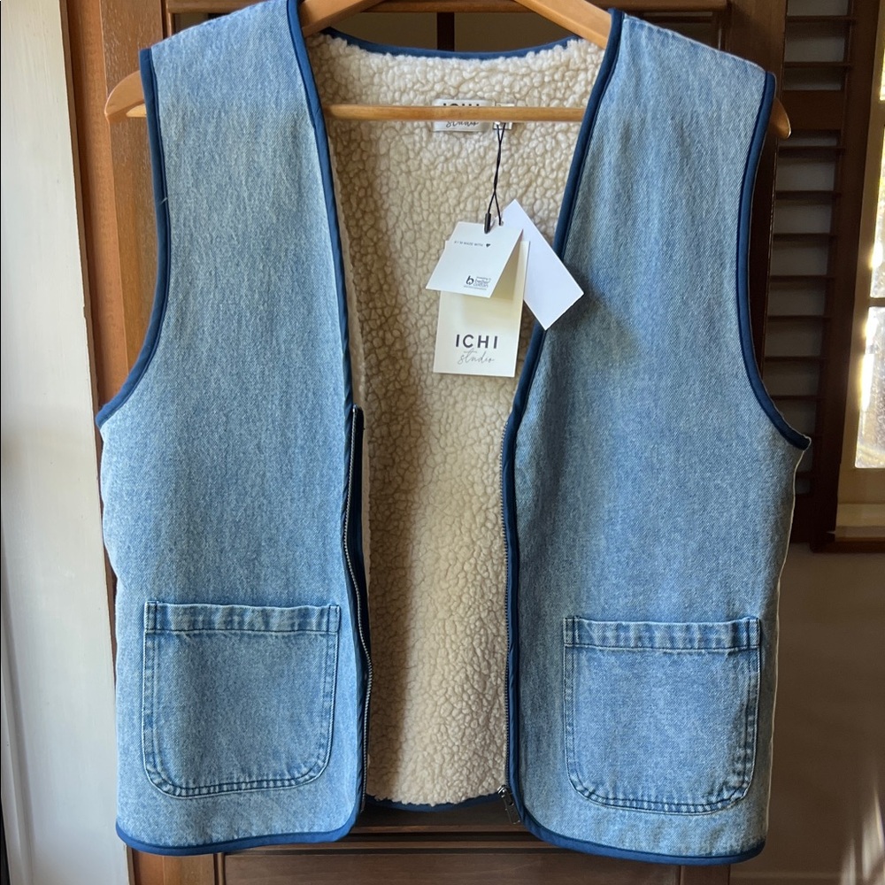 ICHI Women's Blue Jean Vest